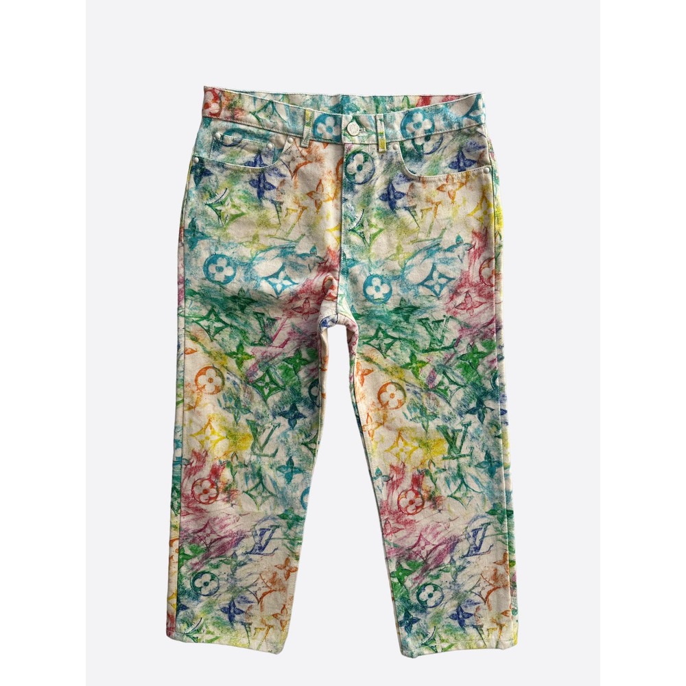 Louis Vuitton White Pastel Monogram Jeans
